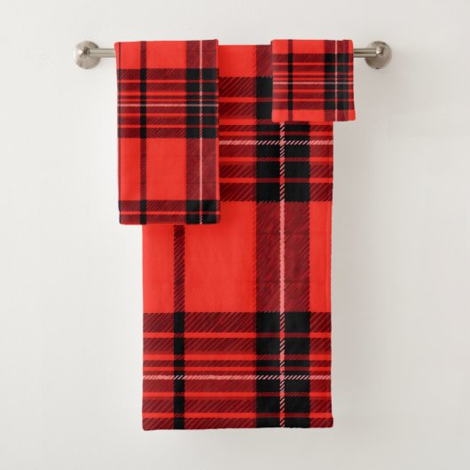 Tartan Plaid Rood Traditioneel Modern Collectie Bad Handdoek (Insitu)
