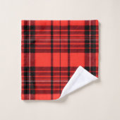 Tartan Plaid Rood Traditioneel Modern Collectie Bad Handdoek (Wasdoekje)