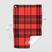 Tartan Plaid Rood Traditioneel Modern Collectie Golfhanddoek (Insitu)