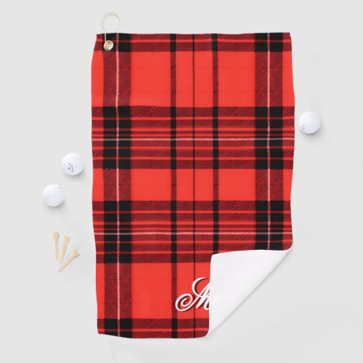 Tartan Plaid Rood Traditioneel Modern Collectie Golfhanddoek (Insitu)