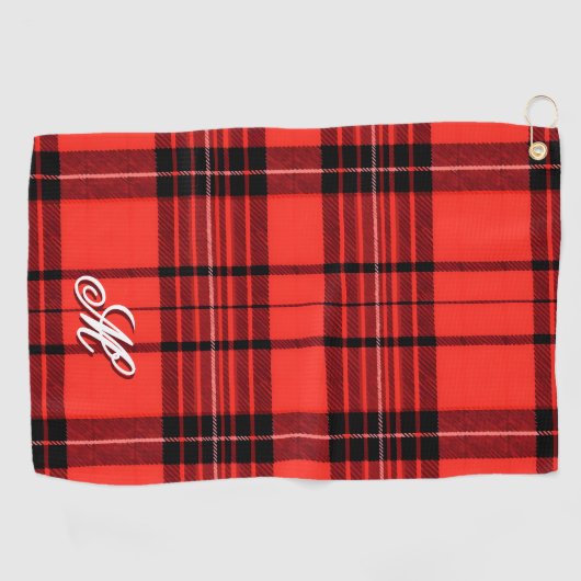 Tartan Plaid Rood Traditioneel Modern Collectie Golfhanddoek (Horizontaal)