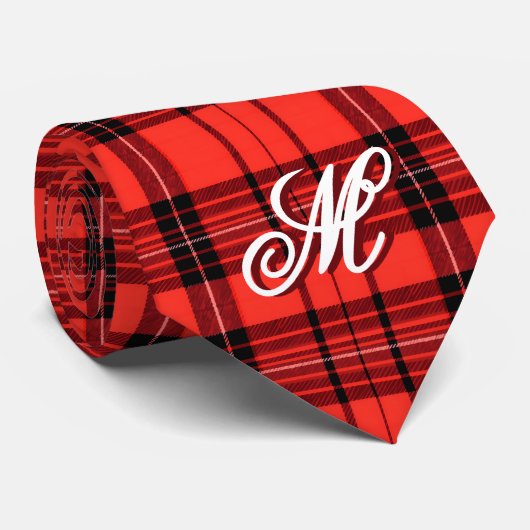 Tartan Plaid Rood Traditioneel Modern Collectie Stropdas (Opgerold)