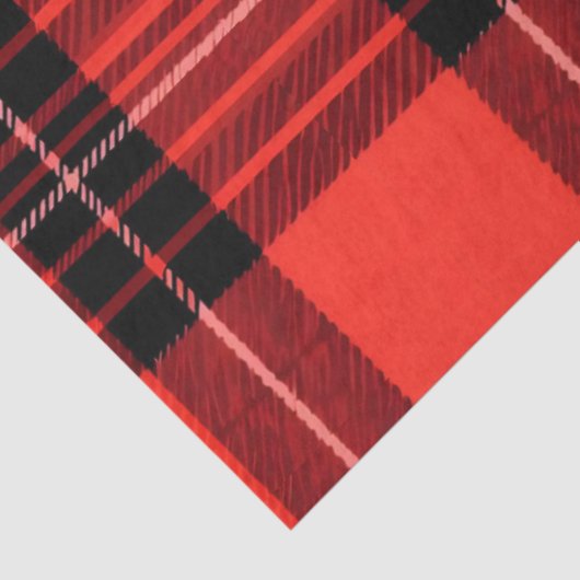 Tartan Plaid Rood Traditioneel Modern Collectie Tissuepapier (Detail)