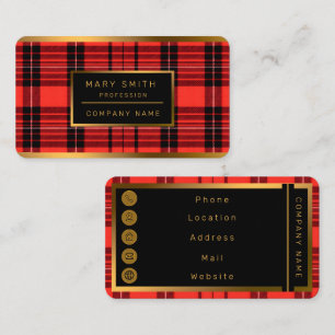 Tartan Plaid Rood Traditioneel Modern Collectie Visitekaartje