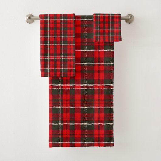 Tartan Plaid Rood Traditioneel Populair Collectie Bad Handdoek (Insitu)