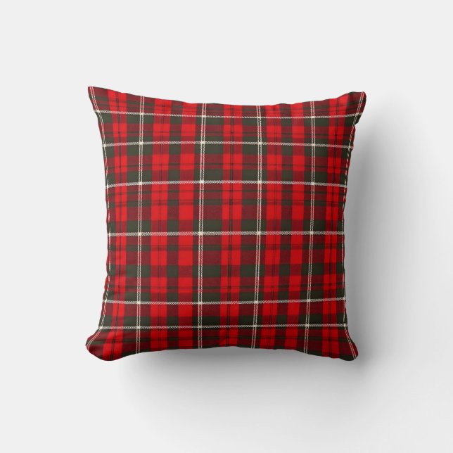 Tartan Plaid Rood Traditioneel Populair Collectie Kussen (Voorkant)