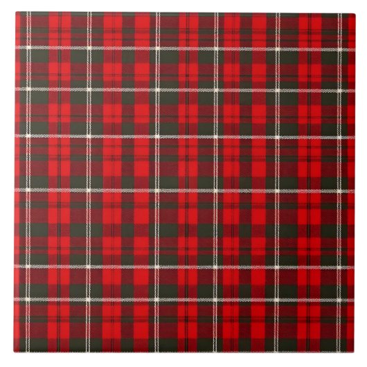 Tartan Plaid Rood Traditioneel Populair Collectie Tegeltje (Voorkant)