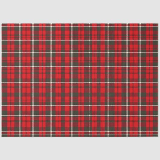 Tartan Plaid Rood Traditioneel Populair Collectie Tissuepapier (Voorkant)