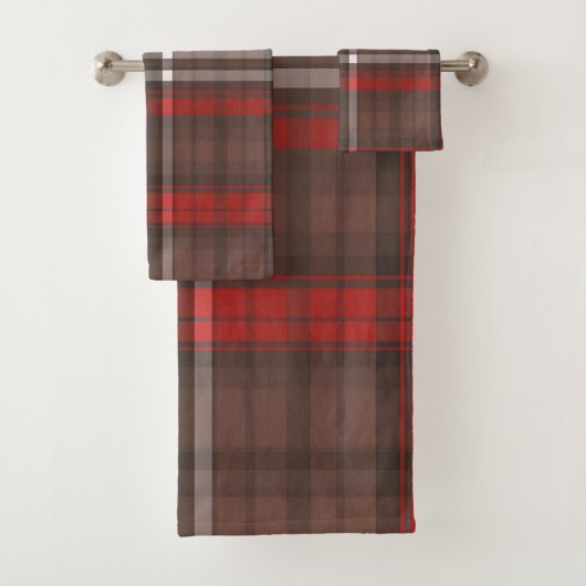Tartan Plaid Rood Traditioneel Trendy Collectie Bad Handdoek (Insitu)