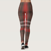 Tartan Plaid Rood Traditioneel Trendy Collectie Leggings (Achterkant)