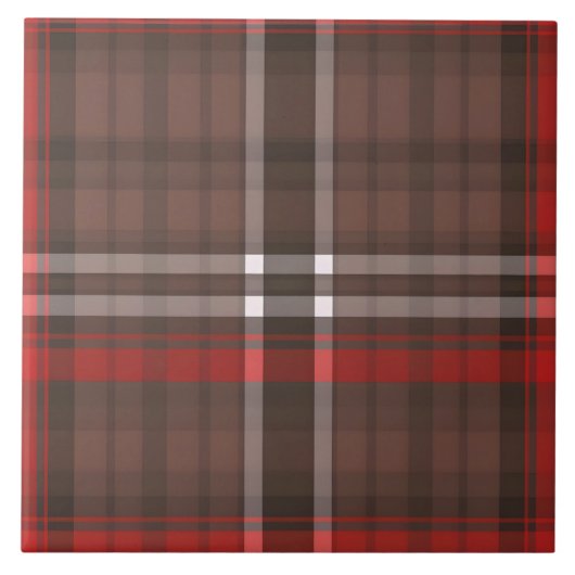 Tartan Plaid Rood Traditioneel Trendy Collectie Tegeltje (Voorkant)