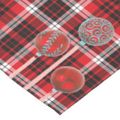 Tartan Plaid, Rood Wit Zwart, Ornamenten, Glitter Medium Tafelloper (Hoek)
