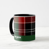 Tartan Plaid Schots Patroon Custom Familienaam Mok (Voorkant links)