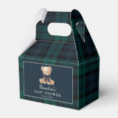 Tartan Plaid Teddy Bear Baby Shower Favor Boxes Bedankdoosjes (Voorkant Zijde)