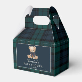 Tartan Plaid Teddy Bear Baby Shower Favor Boxes Bedankdoosjes