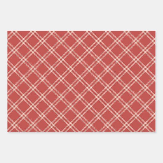 Tartan, Plaid Wrapping Paper Flat Sheet Set van 3 (Voorkant 2)