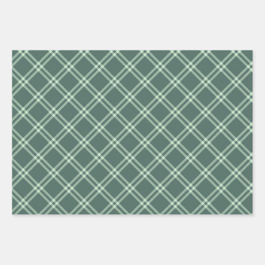 Tartan, Plaid Wrapping Paper Flat Sheet Set van 3 (Voorkant)