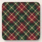 Tartan Plain Festive Hard Plastic Coaster Set Bier Onderzetter (Voorkant)