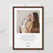 Tartan Preppy Christmas Photo Collage Feestdagenkaart (Achterkant)