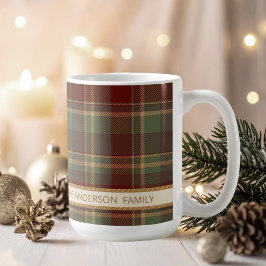 Tartan Prettig Kerstfeest Gouden Frame ID1141A Koffiemok