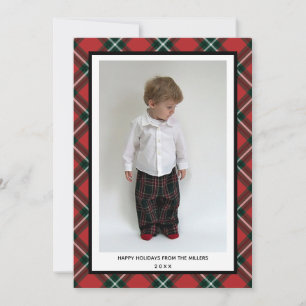 Tartan Prettige feestdagen voor kerstmis Feestdagenkaart