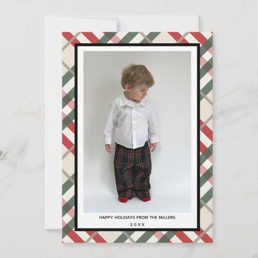 Tartan Prettige feestdagen voor kerstmis Feestdagenkaart (Voorkant)