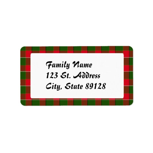 Tartan Pset (1) Kerstachtergrond Etiket (Voorkant)