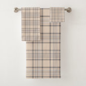 Tartan Pset Beige, bruin & wit nr. 47 Bad Handdoek (Insitu)