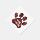 Tartan Pset Birthday Pawprints Servet (Hoek)