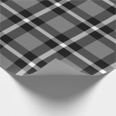 Tartan Pset Black, Grey & White No. 48 Cadeaupapier (Hoek)
