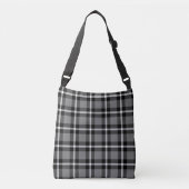 Tartan Pset Black, Grey & White No. 48 Crossbody Tas (Voorkant)