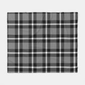 Tartan Pset Black, Grey & White No. 48 Fleece Deken (Voorkant (Horizontaal))