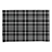 Tartan Pset Black, Grey & White No. 48 Kussensloop (Voorkant-Rechts)