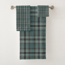 Tartan Pset Blue, Black & Brown No. 58 Bad Handdoek