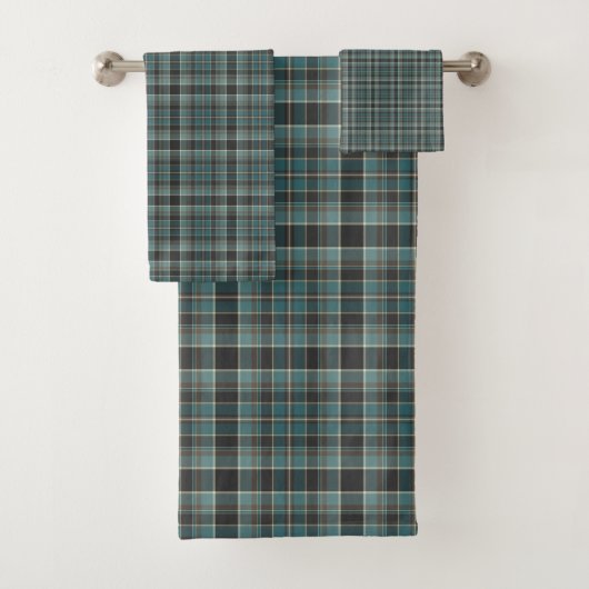 Tartan Pset Blue, Black & Brown No. 58 Bad Handdoek (Insitu)