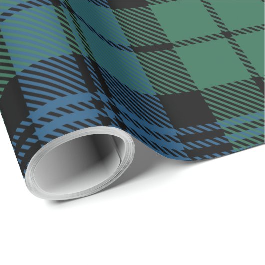 Tartan Pset Blue GreenClan Campbell Holiday Cadeaupapier (Rol Hoek)