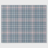 Tartan Pset Blue, Pink & White No. 45 Cadeaupapier (Vlak)