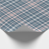 Tartan Pset Blue, Pink & White No. 45 Cadeaupapier (Hoek)