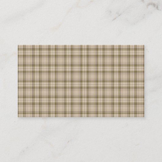 Tartan Pset Brown, Beige & Green No. 59 Visitekaartje (Voorkant)