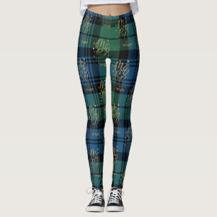 Tartan Pset Campbell Merry en Bright Kerstmis Leggings