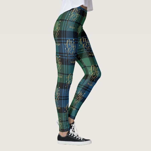 Tartan Pset Campbell Merry en Bright Kerstmis Leggings (Rechts)