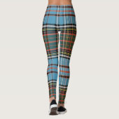Tartan Pset Clan Anderson Brown Blauwgroen Patroon Leggings (Achterkant)