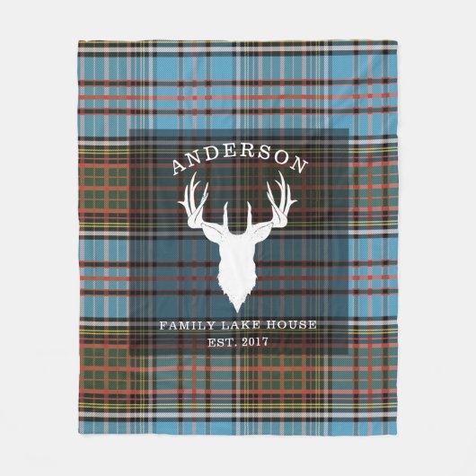 Tartan Pset Clan Anderson Family Lake House Fleece Deken (Voorkant)