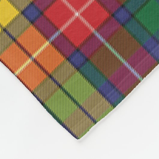Tartan Pset Clan Buchanan Familienaam Lake House Fleece Deken (Hoek)