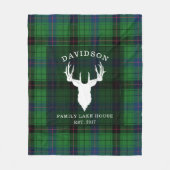 Tartan Pset Clan Davidson Family Lake House Fleece Deken (Voorkant)
