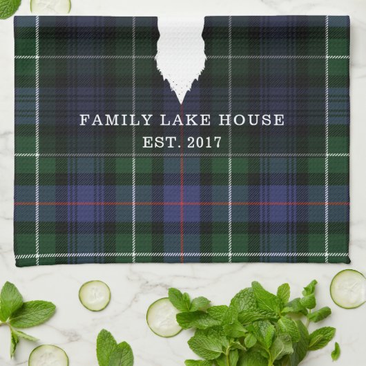 Tartan Pset Clan MacKenzie Family Lake House Theedoek (Gevouwen)