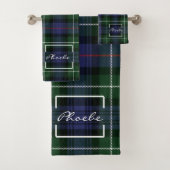 Tartan Pset Clan MacKenzie Green Paarse Check Bad Handdoek (Insitu)