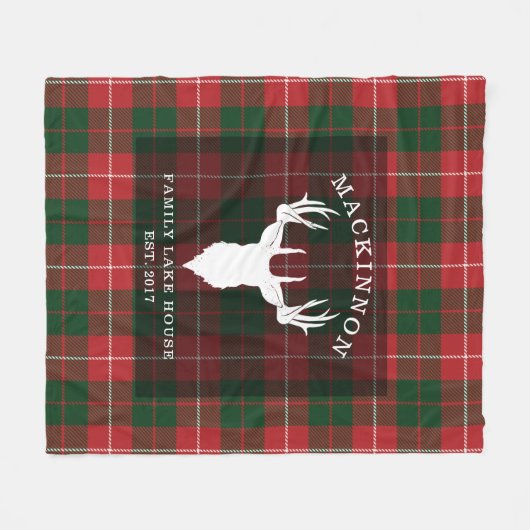 Tartan Pset Clan MacKinnon Family Lake House Fleece Deken (Voorkant (Horizontaal))