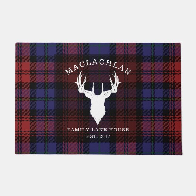 Tartan Pset Clan MacLachlan Familie Lake House Deurmat (Voorkant)