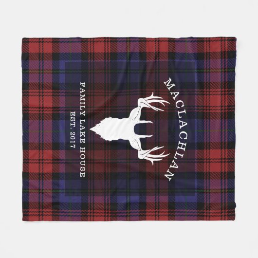 Tartan Pset Clan MacLachlan Familie Lake House Fleece Deken (Voorkant (Horizontaal))